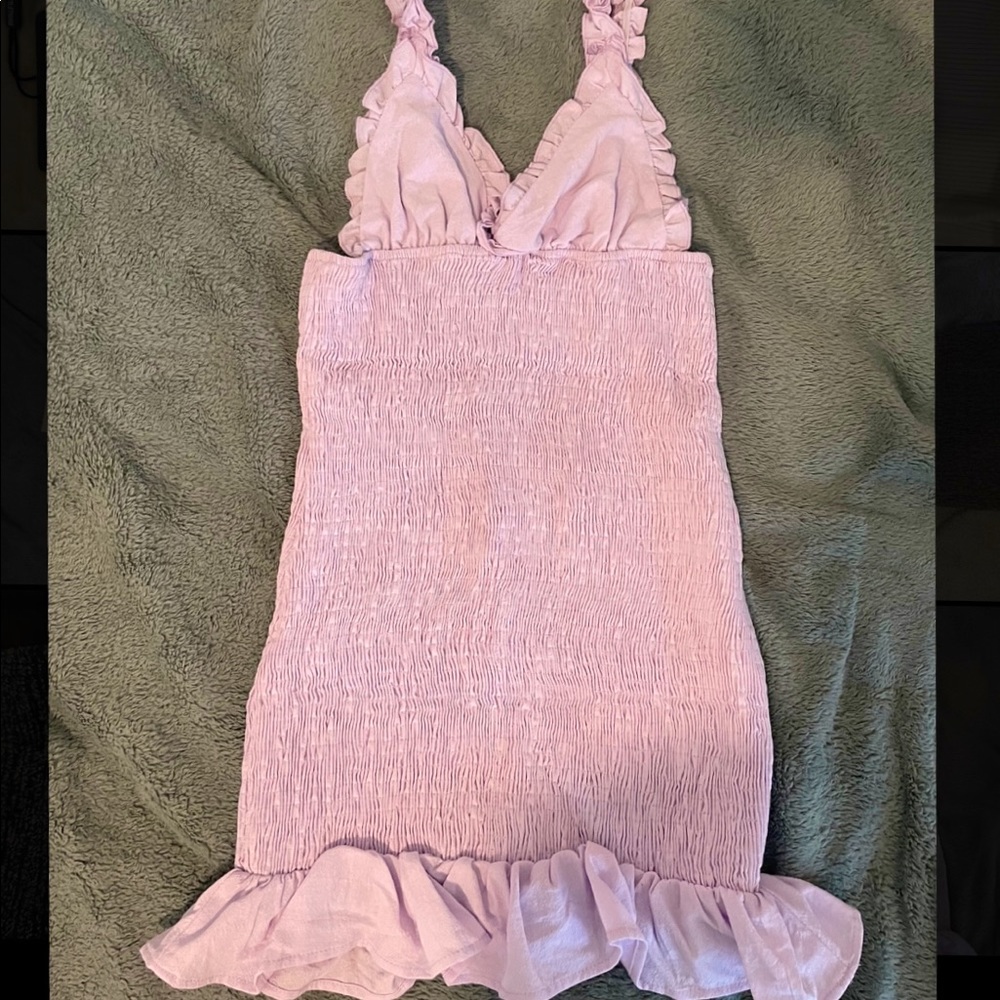 Zaful lilac shirred summer dress